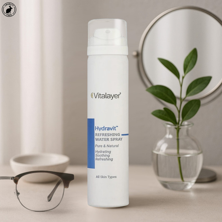 اسپری آبرسان صورت و بدن ویتالایر مدل Hydravit مناسب برای انواع پوست حجم 75 میلی لیتر