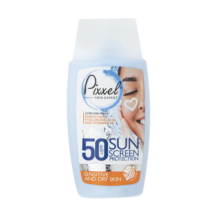 کرم ضدآفتاب بیرنگ پیکسل SPF50 مدل Sensitive، مناسب پوستهای خشک و حساس، حجم 50 میلیلیتر