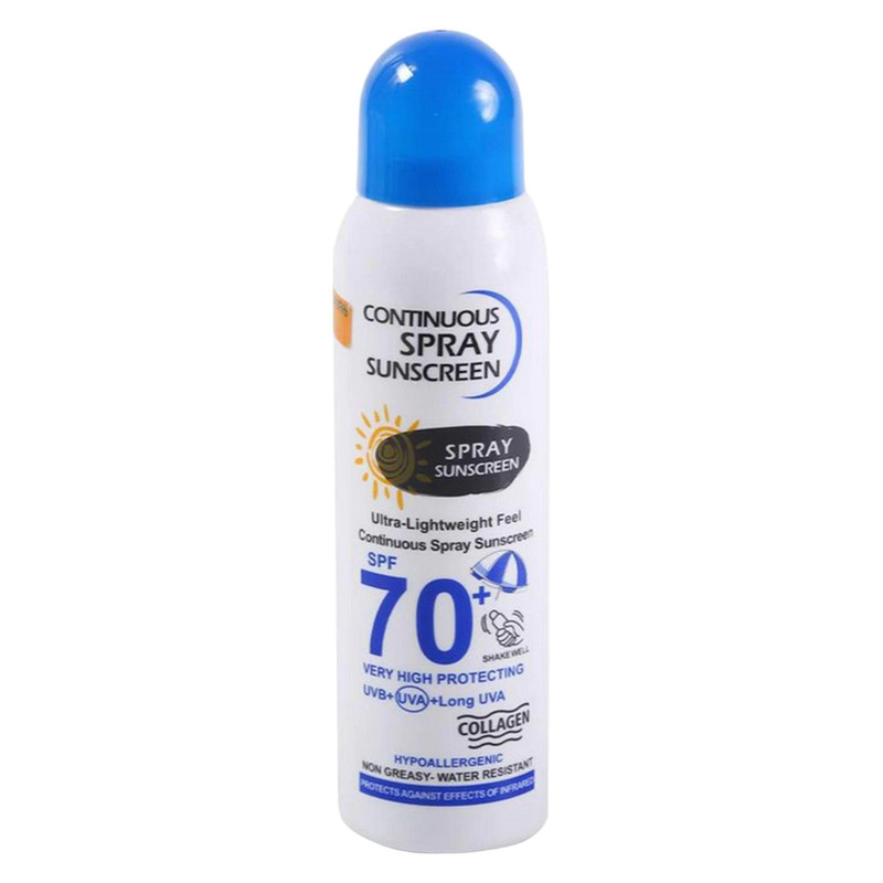 اسپری ضدآفتاب بی‌رنگ مدل SPF70 مناسب انواع پوست، حجم 230 میلی‌لیتر