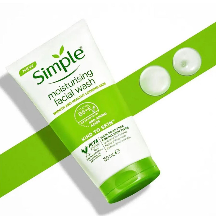 ژل شستوشوی صورت سیمپل مدل moisturising حجم 150 میلیلیتر اصلی