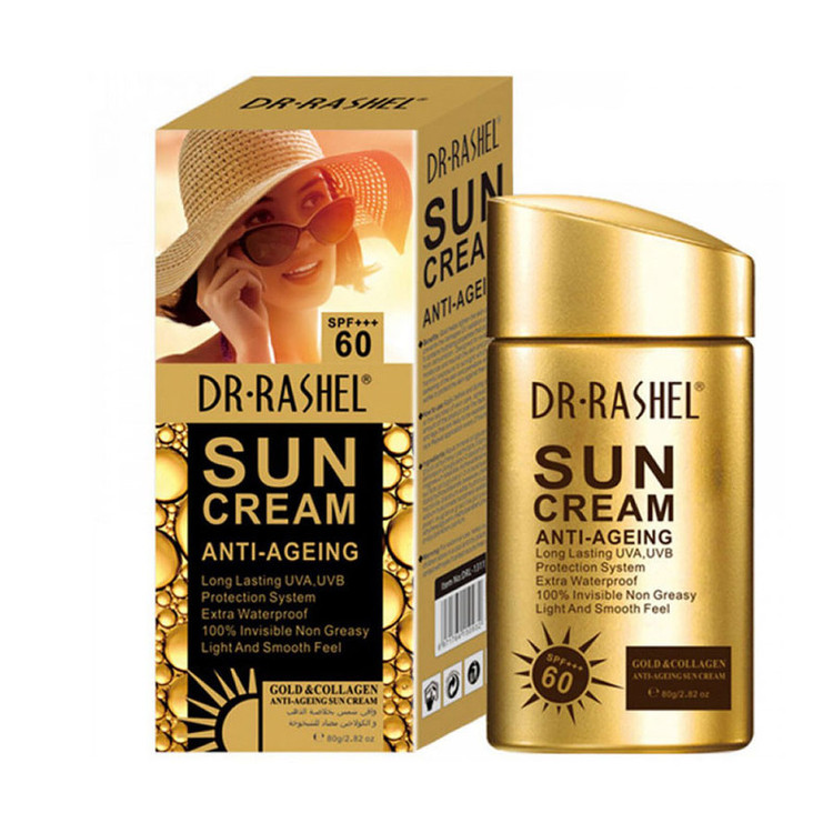 کرم ضد آفتاب دکتر راشل مدل anti - aging spf 60 وزن 80 گرم