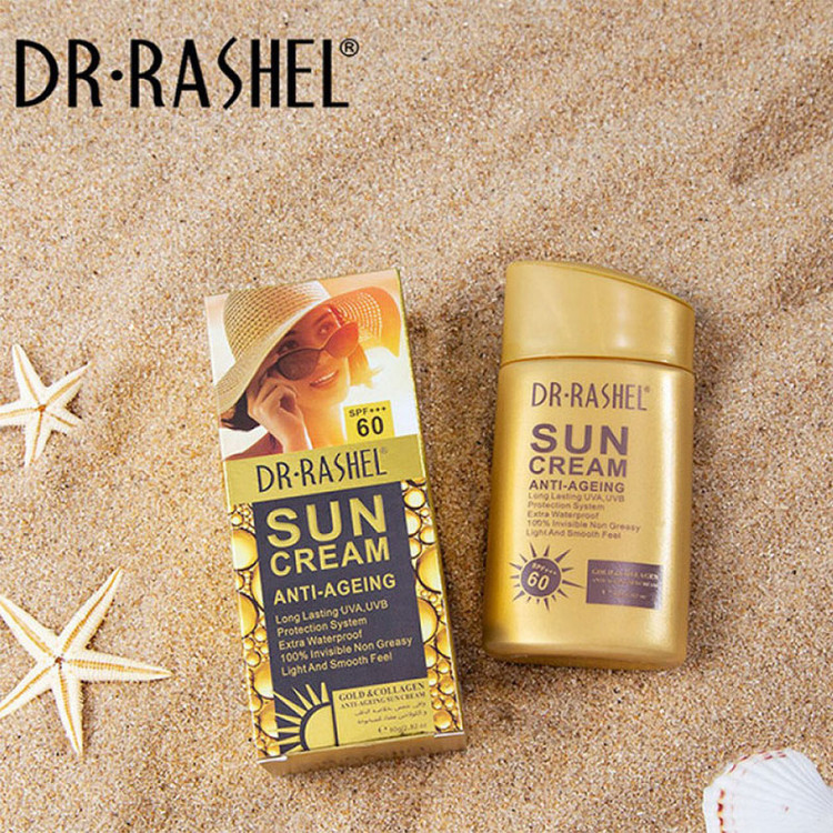 کرم ضد آفتاب دکتر راشل مدل anti - aging spf 60 وزن 80 گرم