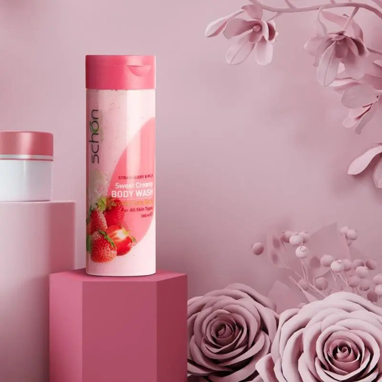 شامپو بدن شون مدل Strawberry And Milk حجم 300 میلی لیتر