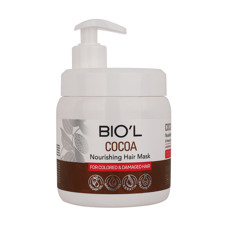 ماسک تقویت کننده مو بیول مدل Cocoa مناسب برای موهای آسیب دیده و رنگ شده حجم 500 میلی لیتر