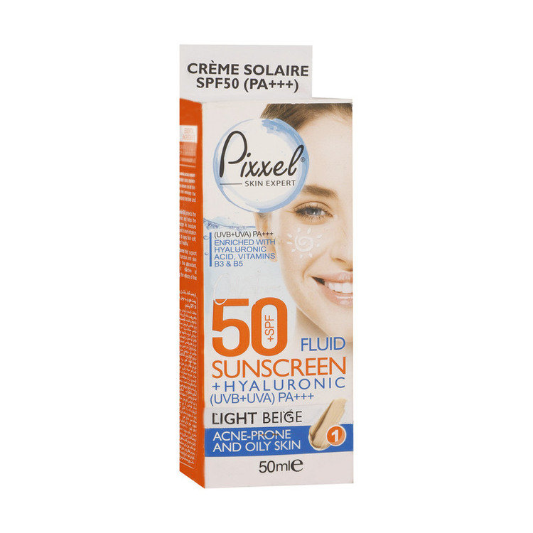 کرم ضدآفتاب رنگی پیکسل 50 SPFمدل LIGHT BEIGE مناسب برای پوستهای چرب، حجم 50 میلیلیتر