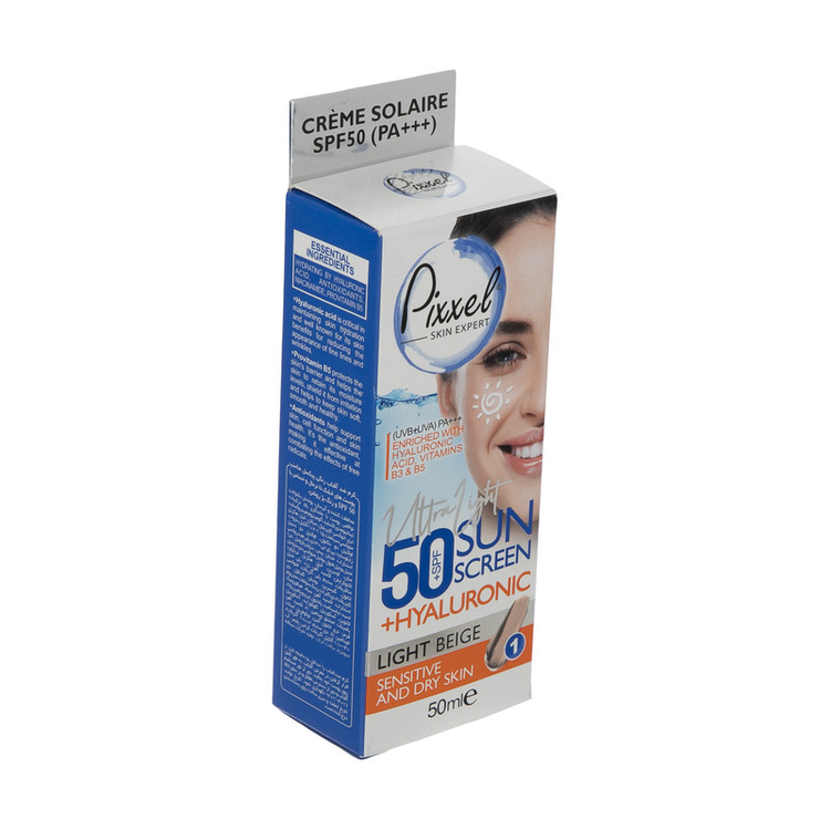 کرم ضدآفتاب رنگی پیکسل +SPF50 مدل LIGHT BEIGE، مناسب پوستهای حساس و خشک، حجم 50 میلیلیتر