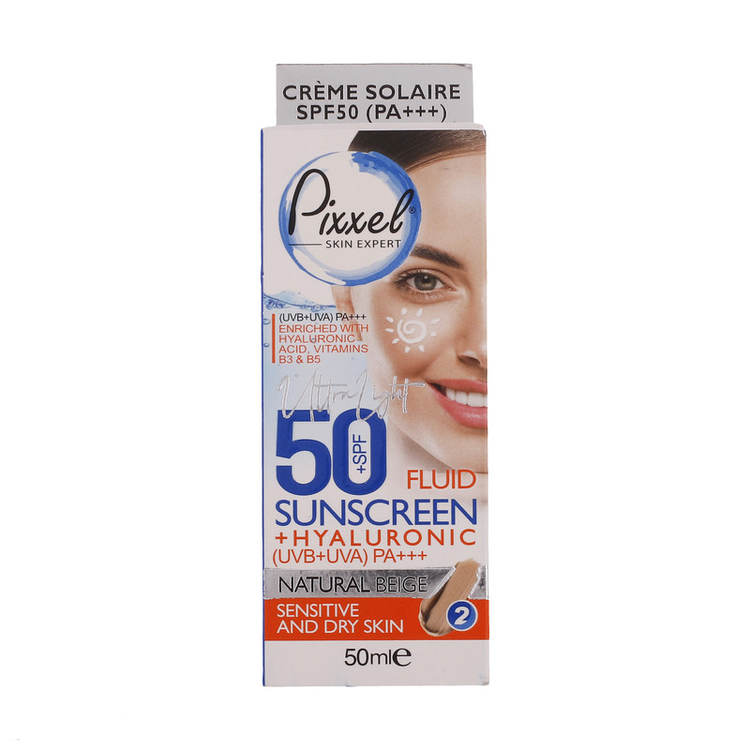 کرم ضدآفتاب پیکسل مدل Natural BEIGE، حجم 50 میلیلیتر پوست چرب جوشدار