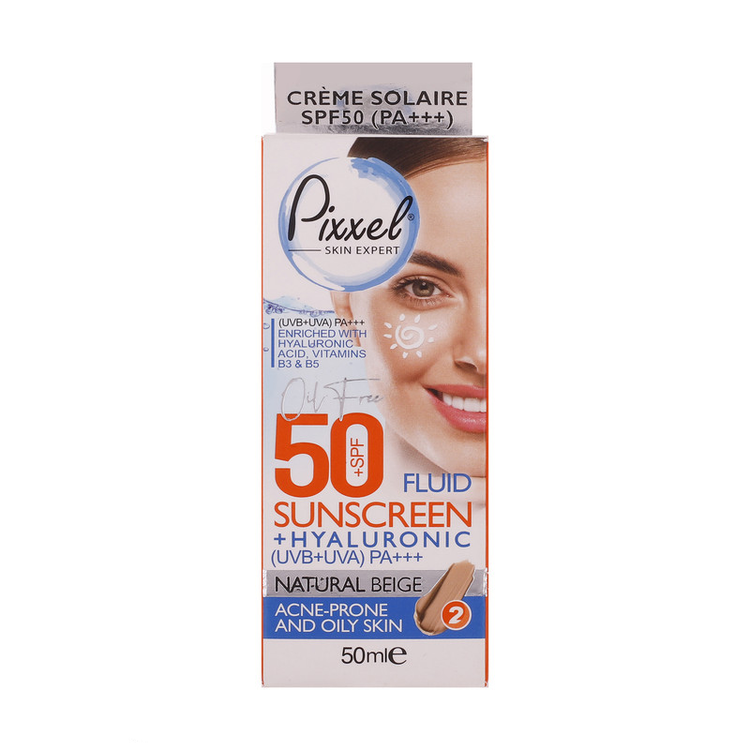 کرم ضدآفتاب پیکسل مدل Natural BEIGE، حجم 50 میلیلیتر پوست خشک و حساس