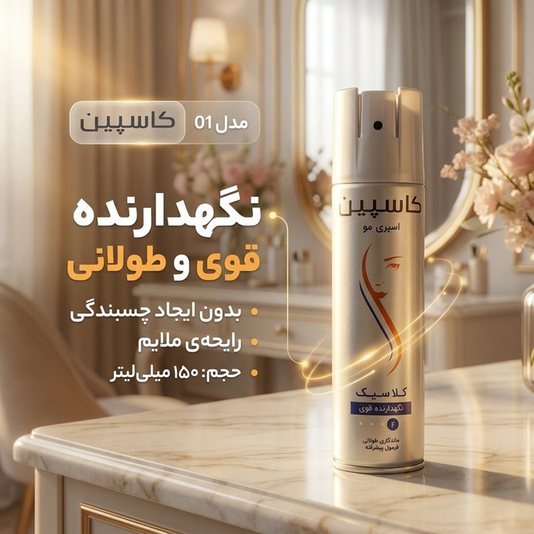 اسپری حالت دهنده مو کاسپین مدل 01 حجم 150 میلی لیتر