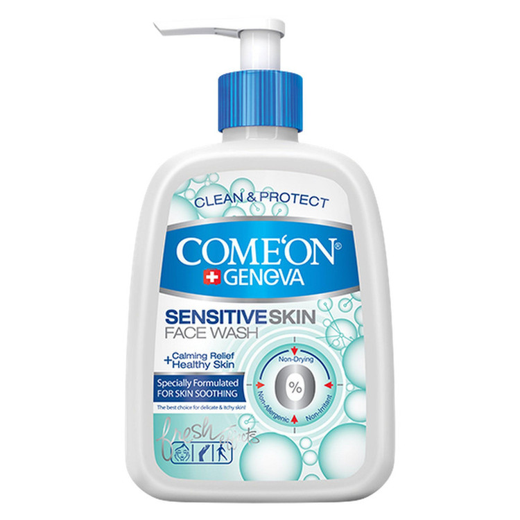 ژل شستوشوی صورت کامان مدل Sensitive Skin حجم 500 میلیلیتر پوست حساس