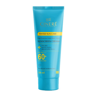 کرم ضدآفتاب رنگی سینره +SPF60 مناسب پوست‌های چرب، حجم 50 میلی‌لیتر
