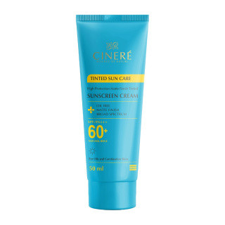 کرم ضدآفتاب رنگی سینره +SPF60 مناسب پوستهای چرب، حجم 50 میلیلیتر