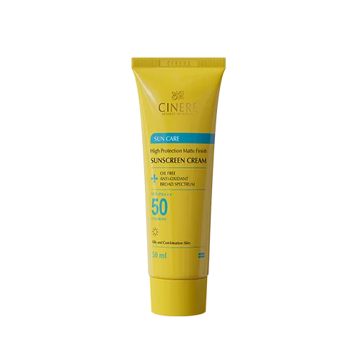 کرم ضدآفتاب بی‌رنگ سینره مدل SPF50 مناسب پوست چرب، حجم 50 میلی‌لیتر