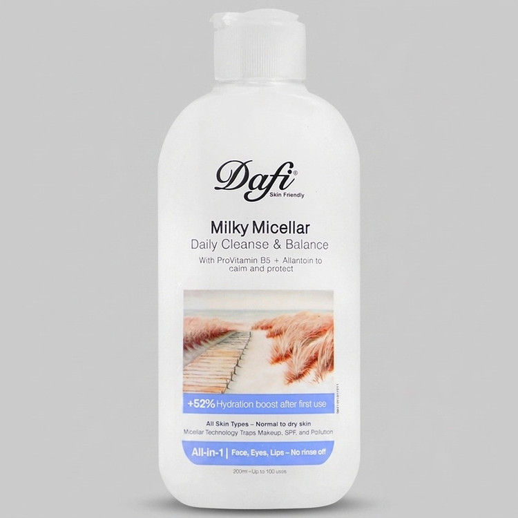 میسلار پاک کننده دافی مدل Milky مناسب برای پوست خشک و حساس حجم 200 میلی لیتر