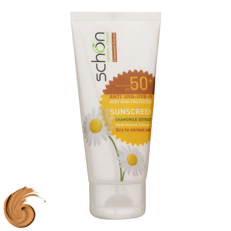 کرم ضد آفتاب رنگی شون، 50 SPF، مدل رنگی طبیعی ، مناسب پوست خشک تا نرمال حجم 50 میلیلیتر