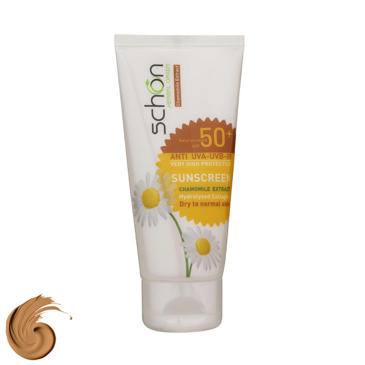 کرم ضد آفتاب رنگی شون، 50 SPF، مدل رنگی طبیعی ، مناسب پوست خشک تا نرمال حجم 50 میلیلیتر